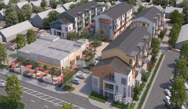 Artist's illustration of proposed townhome community in Sunnyvale